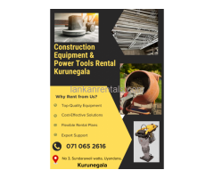 Construction equipment rental Kurunegala